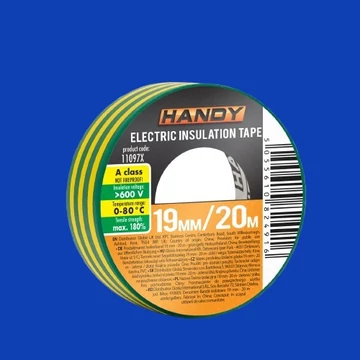 Handy szigetelő szalag 19x20 zöld sárga 20m 11097X
