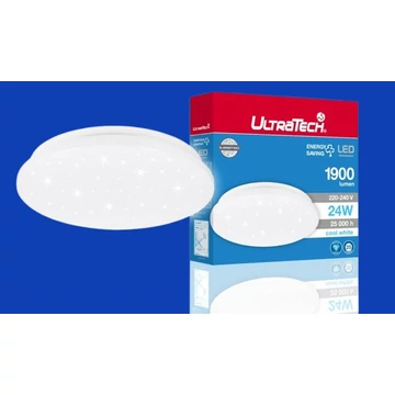 UltraTech LED mennyezeti lámpatest kerek csillagos 24W 2040lm 4000K IP44 UT-LEDL2040SIP